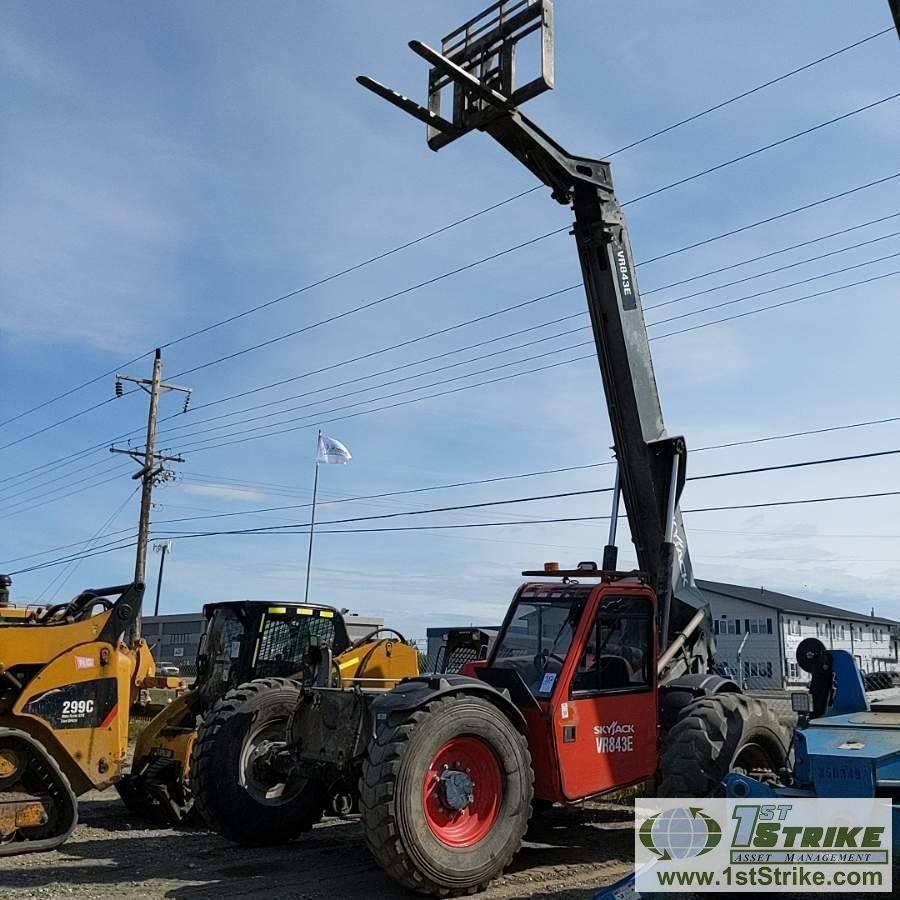 TELEHANDLER, 2015 SKY JACK VR843E. EROPS, 8000LB CAPACITY. 43FT MAX HEIGHT. MISSING OUTRIGGERS