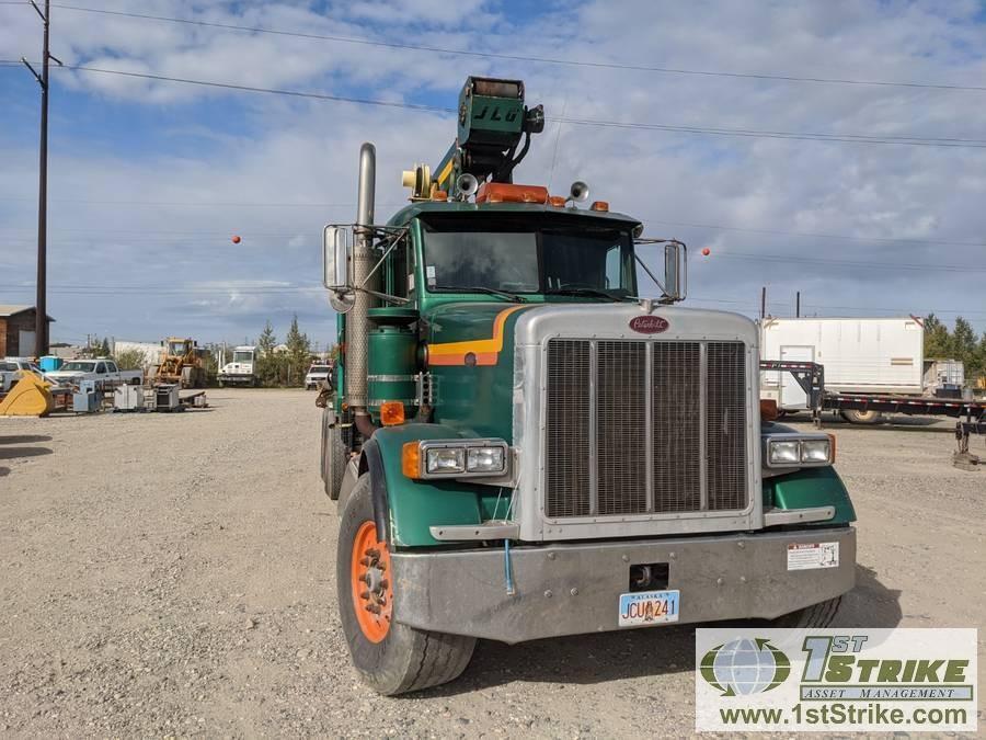 CRANE TRUCK, 2000 PETERBILT 378. CATERPILLAR C15 435 ENGINE, FULLER RTL016913A TRANSMISSION. JLG CRA