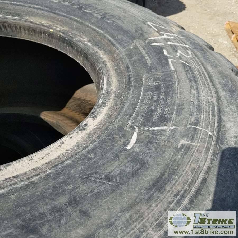 2 EACH. TIRES, 23.5 X 25 BRIDGESTONE