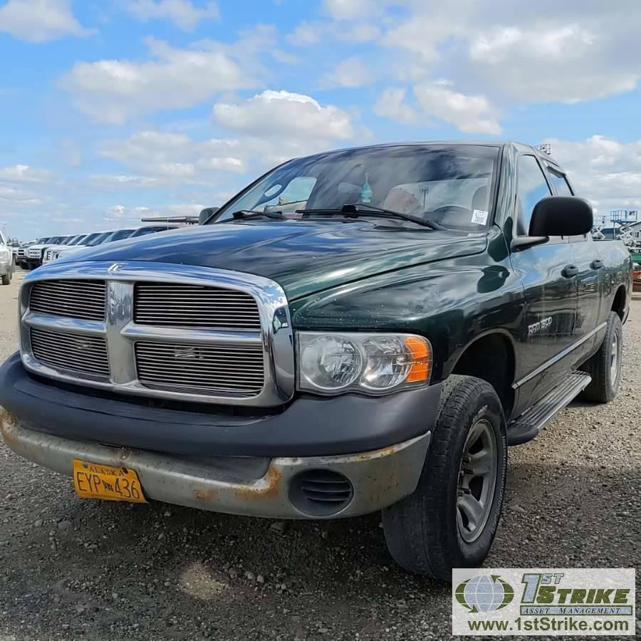 2002 DODGE RAM 1500, 4.7L MAGNUM, 4X4, CREW CAB, SHORT BED. RECONSTRUCTED TITLE