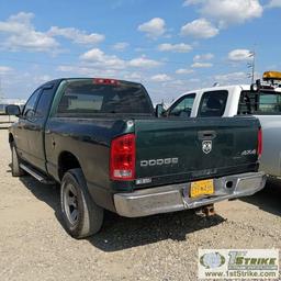 2002 DODGE RAM 1500, 4.7L MAGNUM, 4X4, CREW CAB, SHORT BED. RECONSTRUCTED TITLE