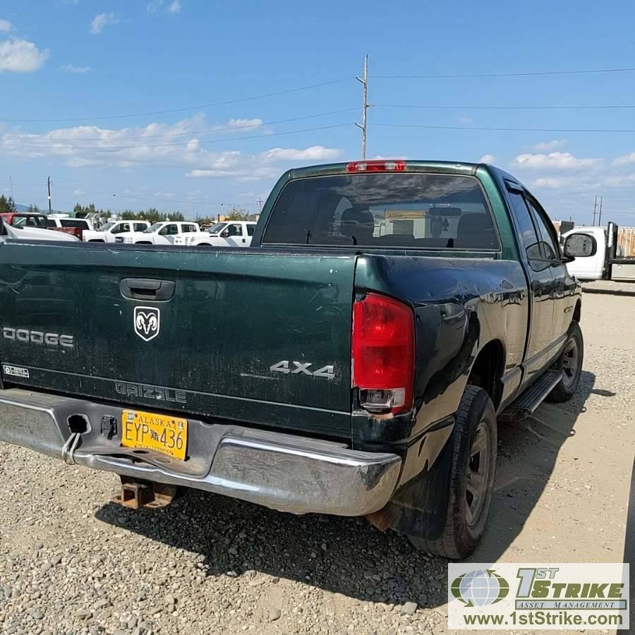 2002 DODGE RAM 1500, 4.7L MAGNUM, 4X4, CREW CAB, SHORT BED. RECONSTRUCTED TITLE