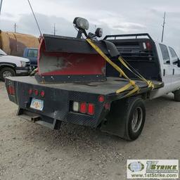 2014 FORD F-350 LARIAT, 6.7L POWERSTROKE, 4X4, DUALLY, CREW CAB, FLAT BED SN:1FD8W3HTXEEB08424
