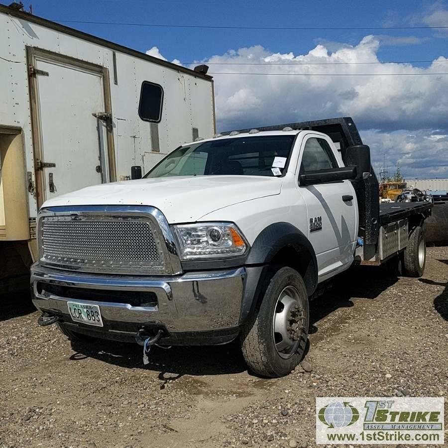 2015 RAM 5500 HEAVY DUTY, 6.7L CUMMINS, RWD, DUALLY, REGULAR CAB, 13FT 6IN FLAT BED W/GOOSENECK HITC