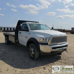 2015 RAM 5500 HEAVY DUTY, 6.7L CUMMINS, RWD, DUALLY, REGULAR CAB, 13FT 6IN FLAT BED W/GOOSENECK HITC