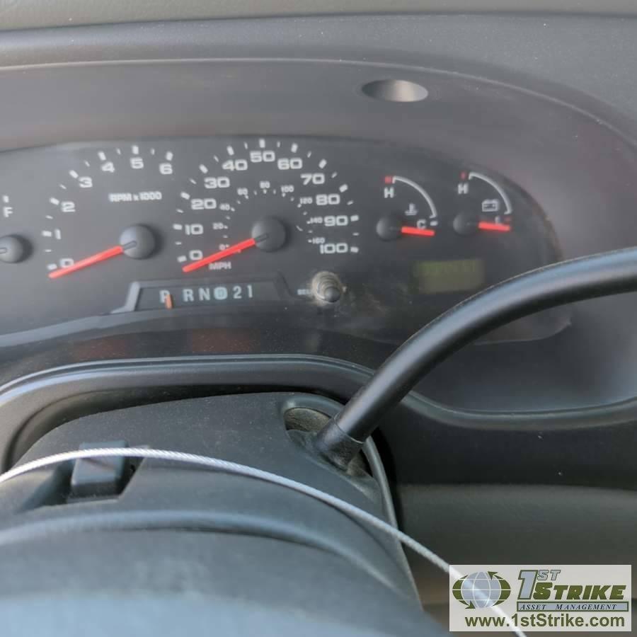 2005 FORD E-250, 5.4L GAS ENGINE, QUIGLEY 4X4, CARGO CONFIGURATION WITH TOOL CAGE, SHELVING