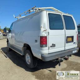 2005 FORD E-250, 5.4L GAS ENGINE, QUIGLEY 4X4, CARGO CONFIGURATION WITH TOOL CAGE, SHELVING