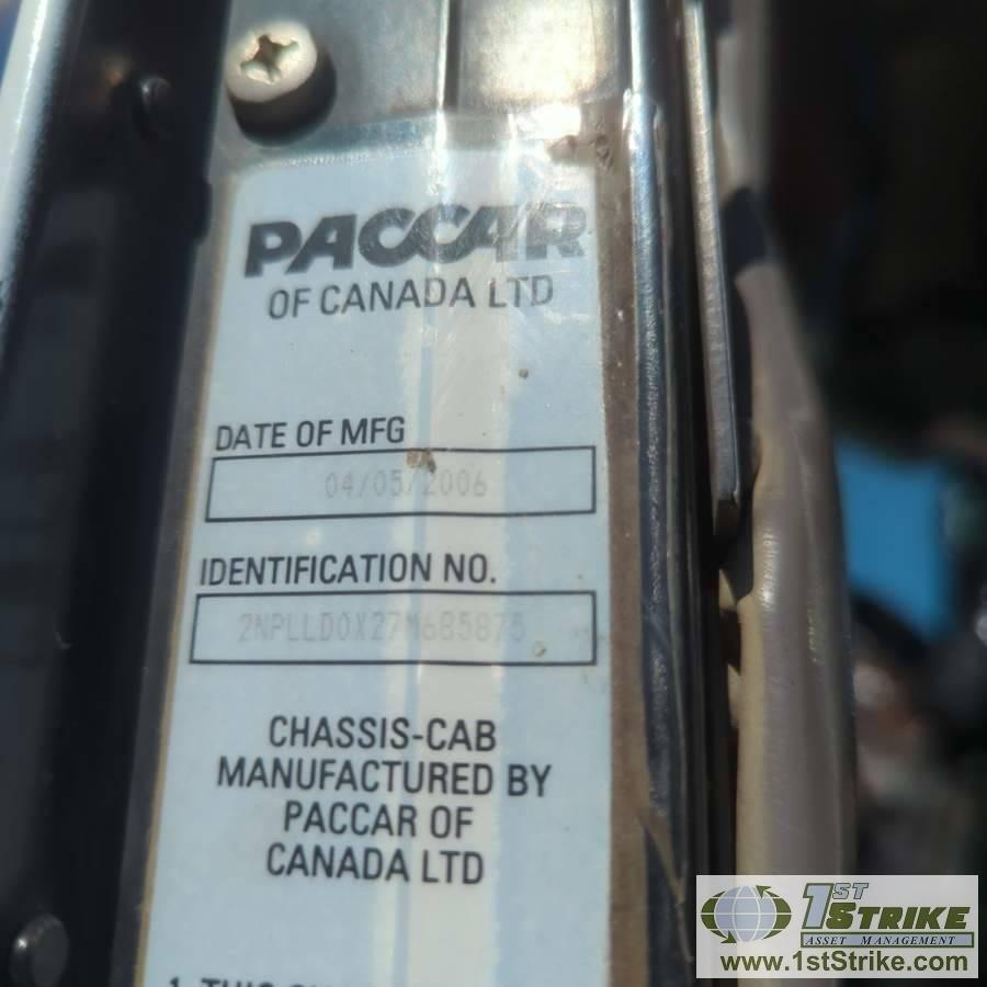 DUMP TRUCK, 2007 PETERBILT PB335, CAT C7 ACERT, EATON FULLER TRANSMISSION, TANDEM REAR AXLES, 58740
