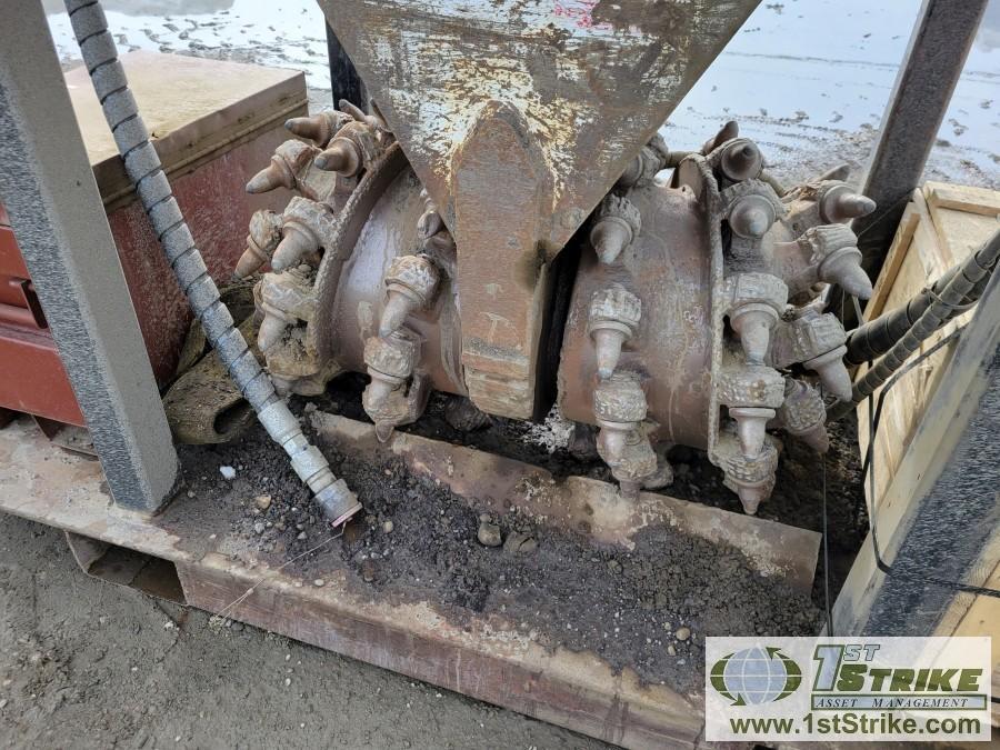 EXCAVATOR ATTACHMENT, 2011 SIMEX DOUBLE DRUM ROTARY CUTTER, MODEL TF2000, PIN ON, WITH STORAGE SKID,