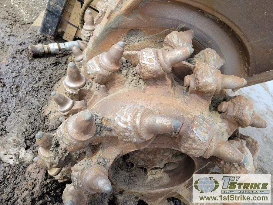 EXCAVATOR ATTACHMENT, 2011 SIMEX DOUBLE DRUM ROTARY CUTTER, MODEL TF2000, PIN ON, WITH STORAGE SKID,