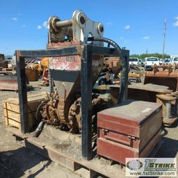 EXCAVATOR ATTACHMENT, 2011 SIMEX DOUBLE DRUM ROTARY CUTTER, MODEL TF2000, PIN ON, WITH STORAGE SKID,
