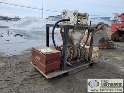 EXCAVATOR ATTACHMENT, 2011 SIMEX DOUBLE DRUM ROTARY CUTTER, MODEL TF2000, PIN ON, WITH STORAGE SKID,