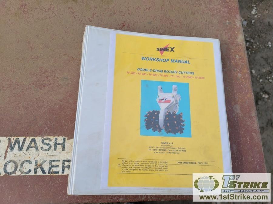 EXCAVATOR ATTACHMENT, 2011 SIMEX DOUBLE DRUM ROTARY CUTTER, MODEL TF2000, PIN ON, WITH STORAGE SKID,