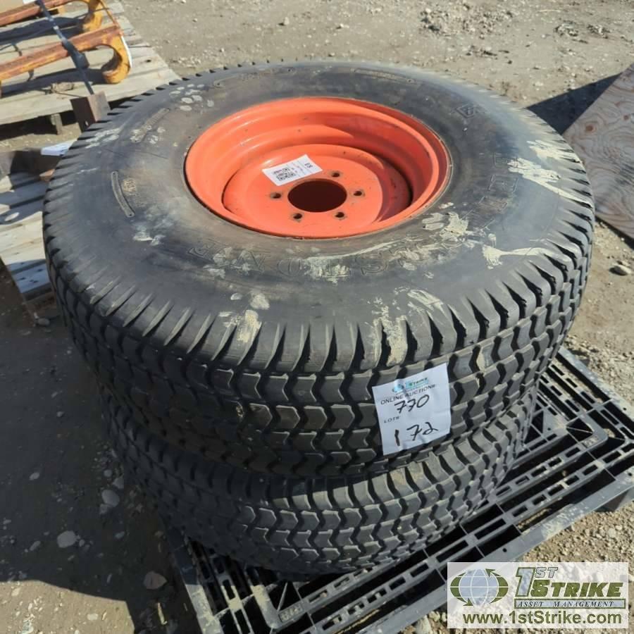 2 EACH. TRACTOR TIRES, BRIDGESTONE 13.6-16, L PLY, WITH WHEELS