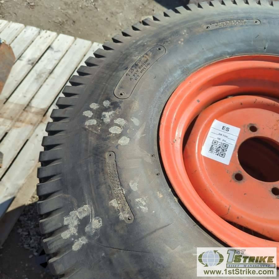 2 EACH. TRACTOR TIRES, BRIDGESTONE 13.6-16, L PLY, WITH WHEELS