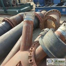 1 ASSORTMENT. PIPE FITTINGS, INCLUDING: 1EA MANIFOLD, APPROX 20IN TO 6IN OUTLETS, 8IN AND 6IN, 2EA 2