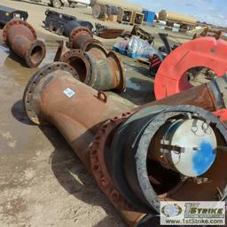 1 ASSORTMENT. PIPE FITTINGS, INCLUDING: 1EA MANIFOLD, APPROX 20IN TO 6IN OUTLETS, 8IN AND 6IN, 2EA 2