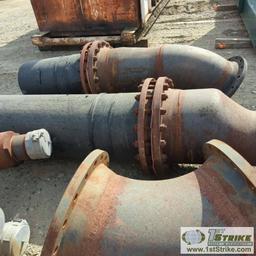 1 ASSORTMENT. PIPE FITTINGS, INCLUDING: 1EA MANIFOLD, APPROX 20IN TO 6IN OUTLETS, 8IN AND 6IN, 2EA 2