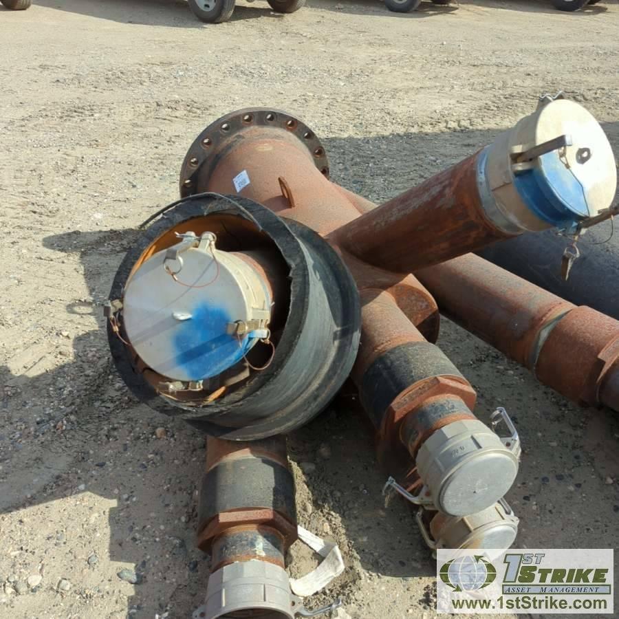 1 ASSORTMENT. PIPE FITTINGS, INCLUDING: 1EA MANIFOLD, APPROX 20IN TO 6IN OUTLETS, 8IN AND 6IN, 2EA 2