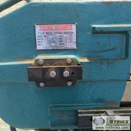 HORIZONTAL BAND SAW, CENTRAL MACHINERY MODEL 064, 7IN X 12IN, 1HP, 110/220V SINGLE PHASE, WATER COOL