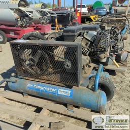 AIR COMPRESSOR, POWR-QUIP, GAS ENGINE, TWIN CYLINDER TANK