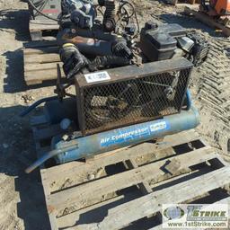 AIR COMPRESSOR, POWR-QUIP, GAS ENGINE, TWIN CYLINDER TANK