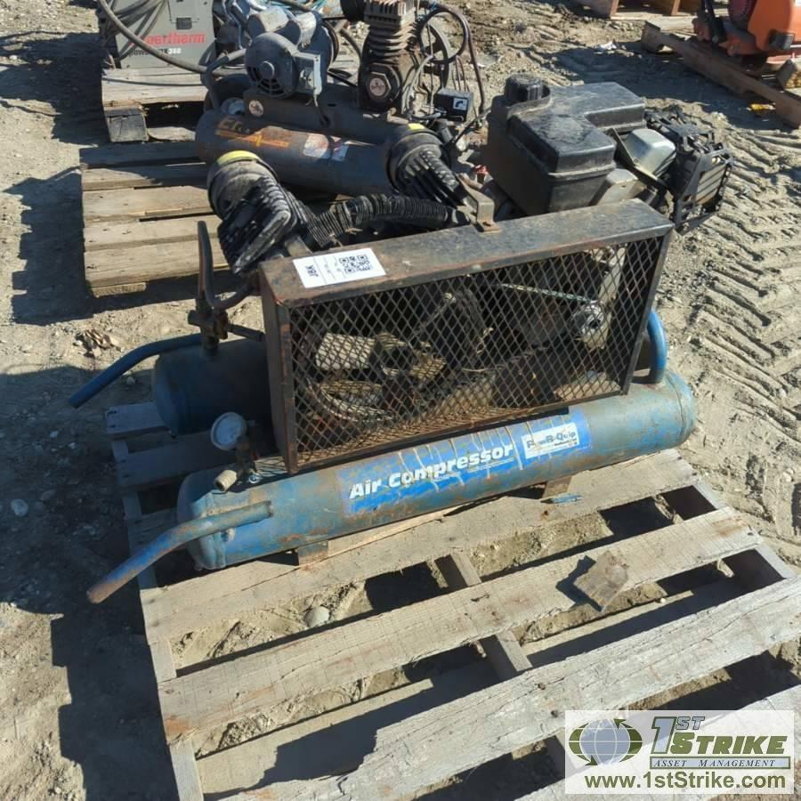 AIR COMPRESSOR, POWR-QUIP, GAS ENGINE, TWIN CYLINDER TANK
