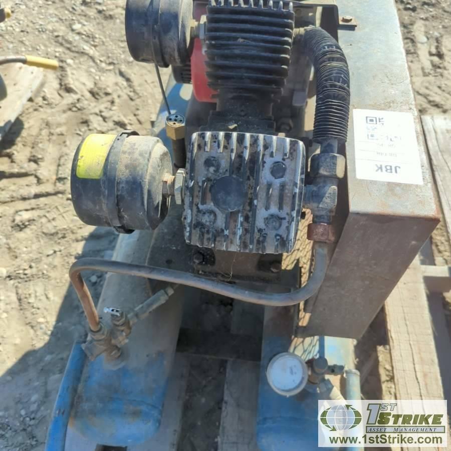 AIR COMPRESSOR, POWR-QUIP, GAS ENGINE, TWIN CYLINDER TANK