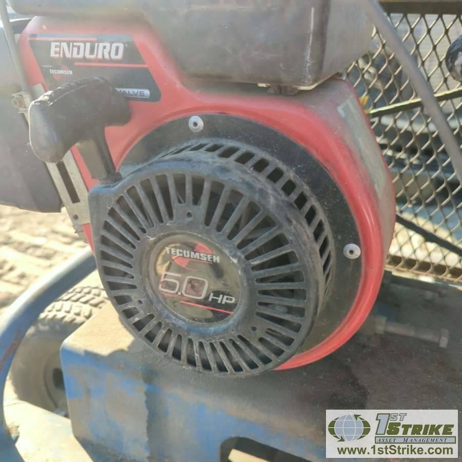 AIR COMPRESSOR, POWR-QUIP, GAS ENGINE, TWIN CYLINDER TANK