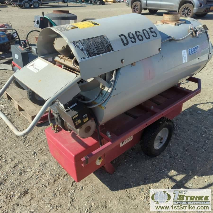 HEATER, FROST FIGHTER MODEL OHV-500, 420,000 BTU/HR, DIESEL FIRED, 115 VOLT SINGLE PHASE