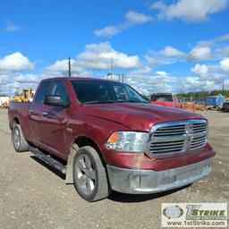 2014 RAM 1500 SLT, 5.7L HEMI, 4X4, CREW CAB, SHORT BED. RECONSTRUCTED TITLE