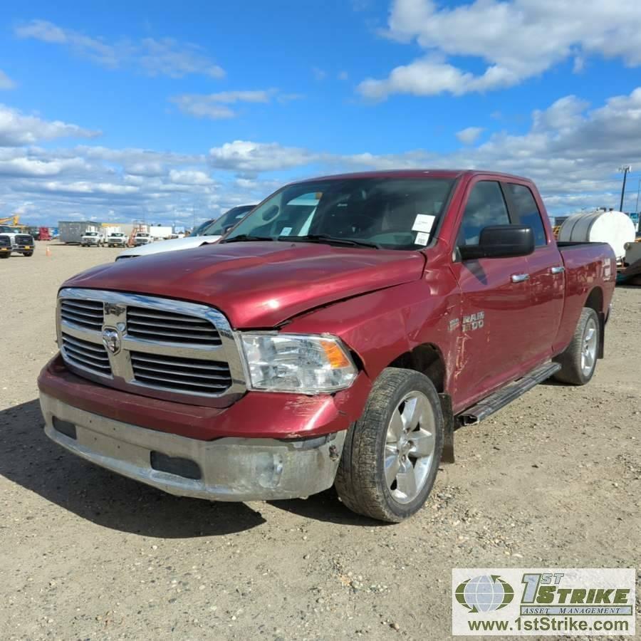 2014 RAM 1500 SLT, 5.7L HEMI, 4X4, CREW CAB, SHORT BED. RECONSTRUCTED TITLE