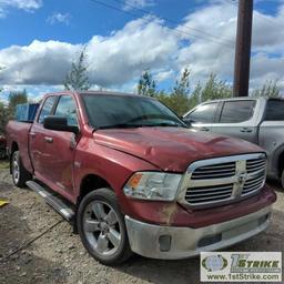 2014 RAM 1500 SLT, 5.7L HEMI, 4X4, CREW CAB, SHORT BED. RECONSTRUCTED TITLE