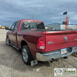 2014 RAM 1500 SLT, 5.7L HEMI, 4X4, CREW CAB, SHORT BED. RECONSTRUCTED TITLE
