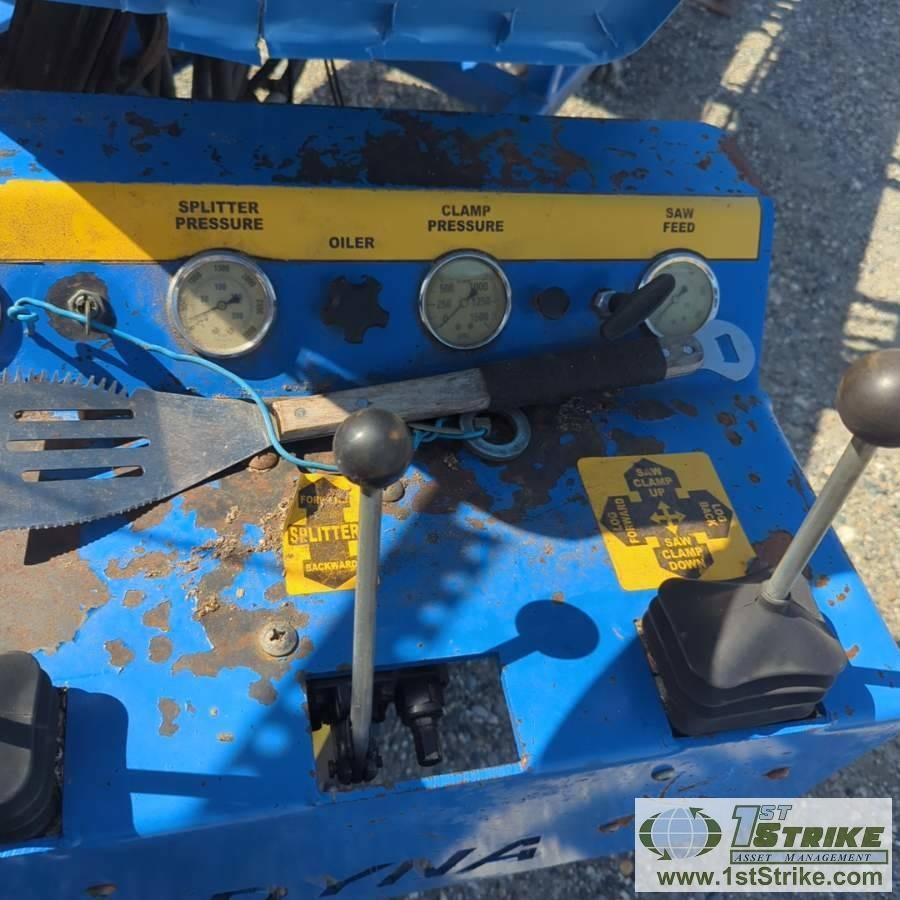 FIREWOOD PROCCESSER, DYNA SC1H. KOHLER ENGINE, LOAD, CROSS CUT, AND SPLIT FUNCTIONS. TRAILER MOUNTED
