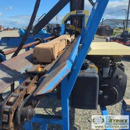 FIREWOOD PROCCESSER, DYNA SC1H. KOHLER ENGINE, LOAD, CROSS CUT, AND SPLIT FUNCTIONS. TRAILER MOUNTED