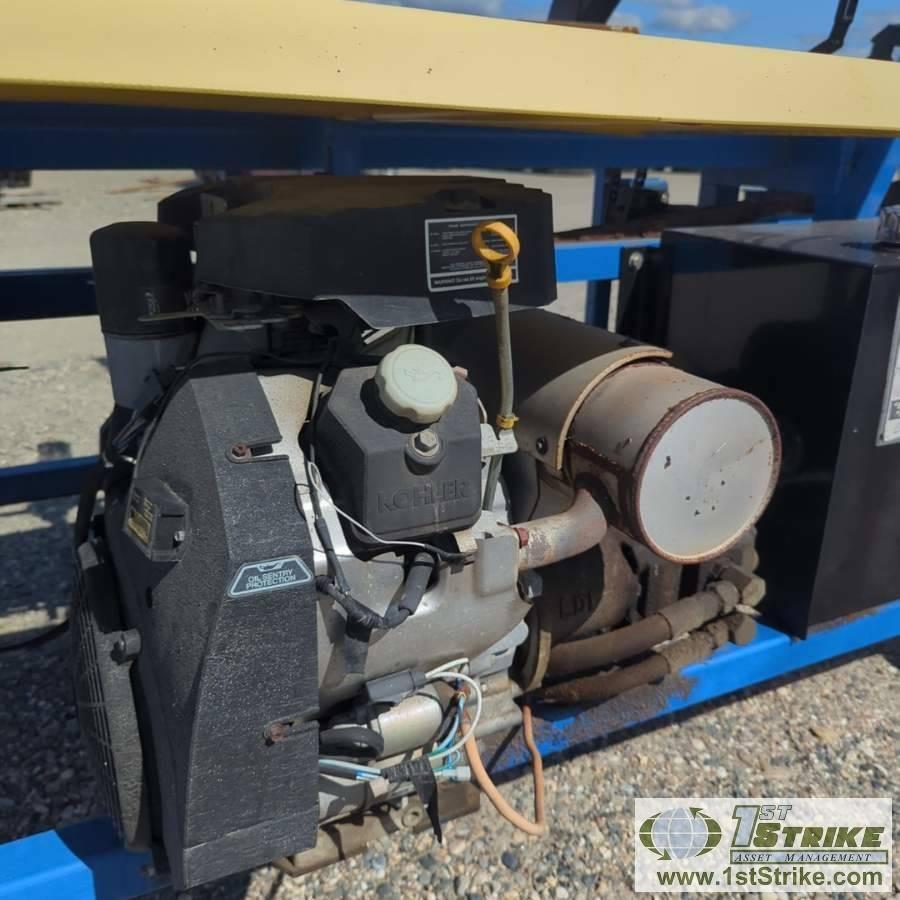 FIREWOOD PROCCESSER, DYNA SC1H. KOHLER ENGINE, LOAD, CROSS CUT, AND SPLIT FUNCTIONS. TRAILER MOUNTED