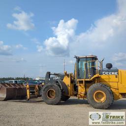 LOADER, 2007 JOHN DEERE 724J, EROPS,  QUICK ATTACH, W/8FT FORKS, 9FT GP BUCKET