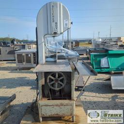 MEAT PROCESSING BANDSAW, BUTCHER BOY B16, 208V, 3 PHASE