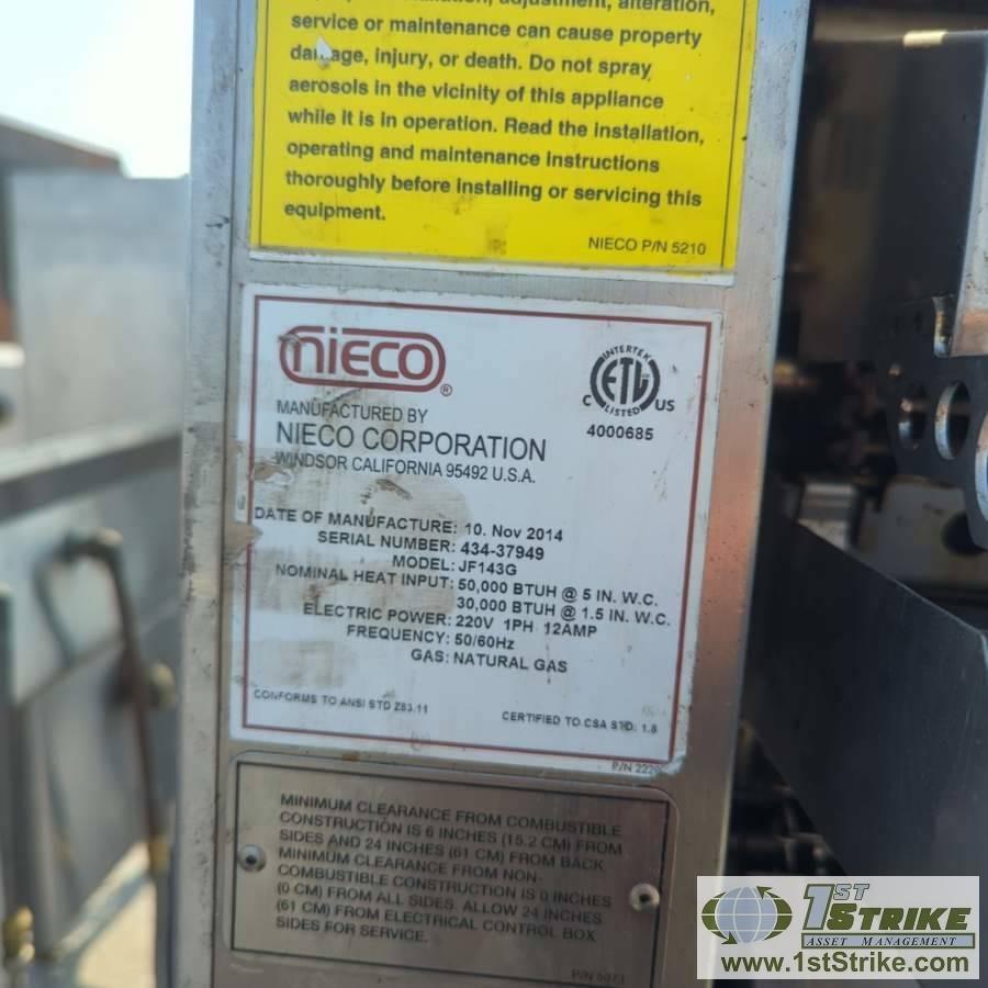 AUTOMATIC BROILER, NIECO BROILVECTION, 220V, 1 PHASE, NATURAL GAS FIRED, CART MOUNTED