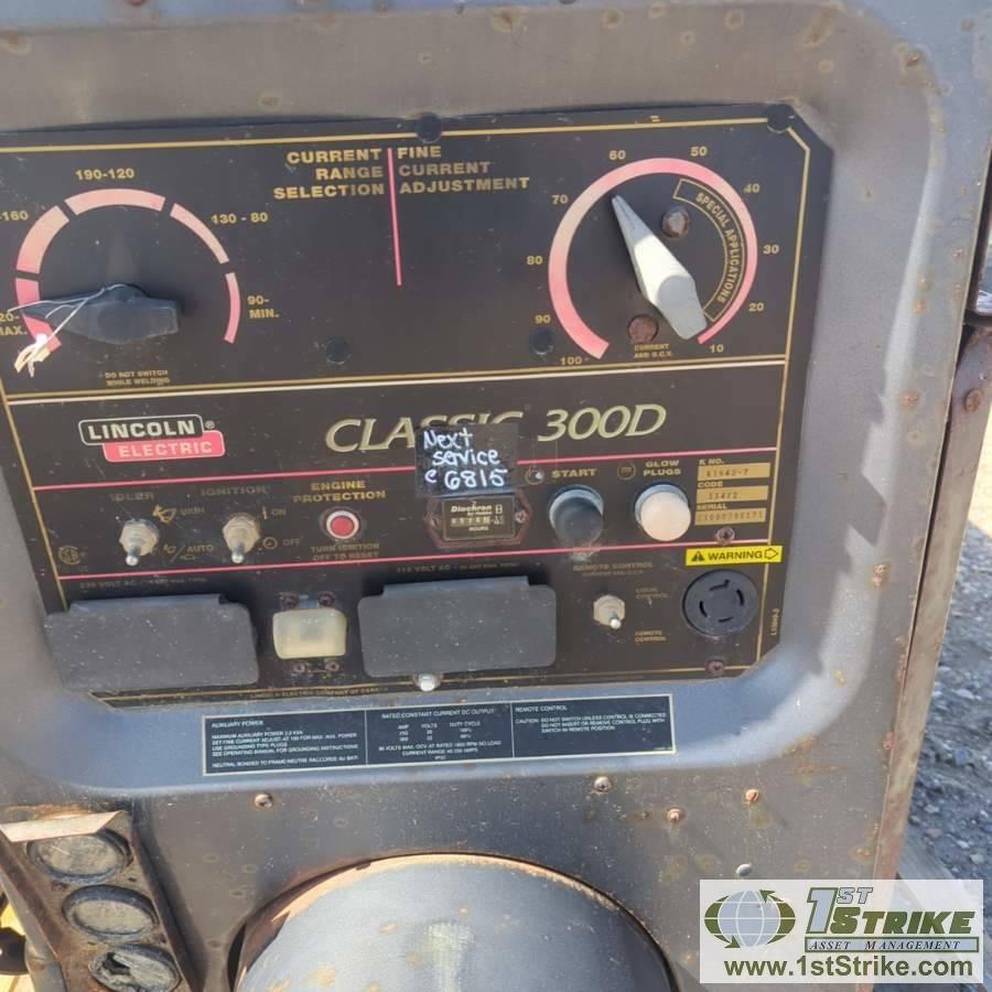 WELDER, LINCOLN CLASSIC 300D, 4 CYLINDER PERKINS DIESEL. UNKNOWN MECHANICAL PROBLEMS