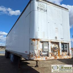 SEMI REEFER VAN TRAILER, 1984 FRUEHAUF MODEL FBZ8-F2-40-ST, TRANDEM AXLE, 68000LB GVWR, 40FT INSULAT