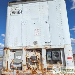 SEMI REEFER VAN TRAILER, 1984 FRUEHAUF MODEL FBZ8-F2-40-ST, TRANDEM AXLE, 68000LB GVWR, 40FT INSULAT