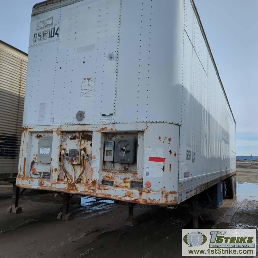 SEMI REEFER VAN TRAILER, 1984 FRUEHAUF MODEL FBZ8-F2-40-ST, TRANDEM AXLE, 68000LB GVWR, 40FT INSULAT