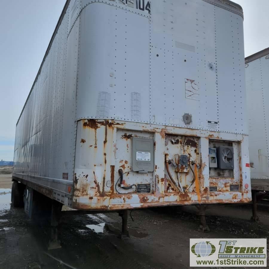 SEMI REEFER VAN TRAILER, 1984 FRUEHAUF MODEL FBZ8-F2-40-ST, TRANDEM AXLE, 68000LB GVWR, 40FT INSULAT