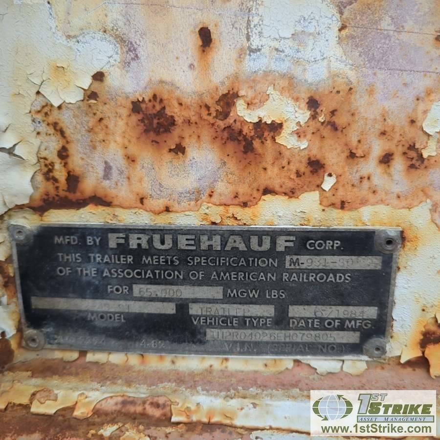 SEMI REEFER VAN TRAILER, 1984 FRUEHAUF MODEL FBZ8-F2-40-ST, TRANDEM AXLE, 68000LB GVWR, 40FT INSULAT