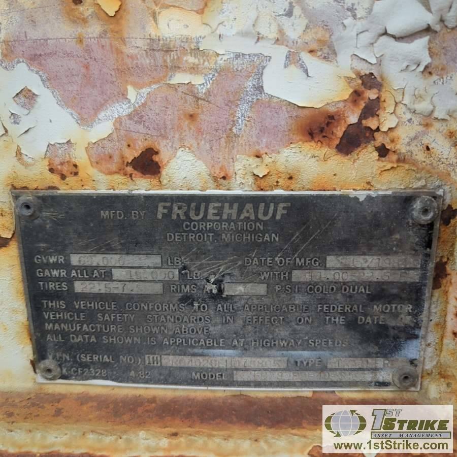 SEMI REEFER VAN TRAILER, 1984 FRUEHAUF MODEL FBZ8-F2-40-ST, TRANDEM AXLE, 68000LB GVWR, 40FT INSULAT
