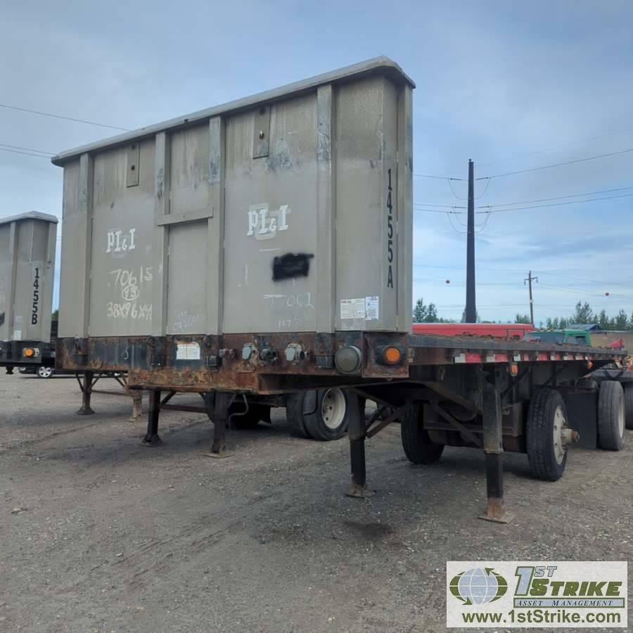 SEMI TRAILER TANDEM SET, 1995 GREAT DANE FLATBED B-TRAIN, INCL: 1EA, FRONT 49FT X 91IN FLAT DECK, TR