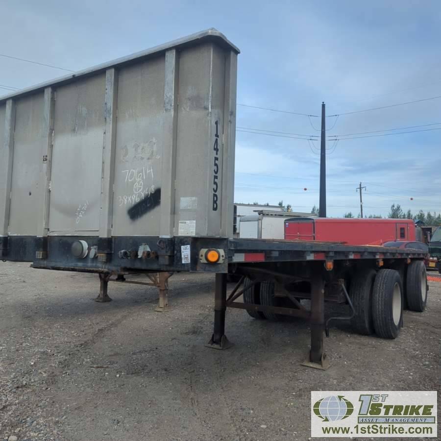 SEMI TRAILER TANDEM SET, 1995 GREAT DANE FLATBED B-TRAIN, INCL: 1EA, FRONT 49FT X 91IN FLAT DECK, TR