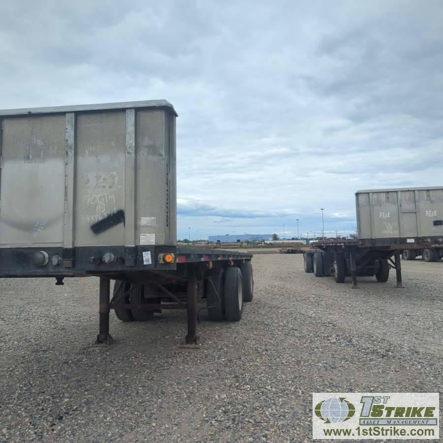 SEMI TRAILER TANDEM SET, 1995 GREAT DANE FLATBED B-TRAIN, INCL: 1EA, FRONT 49FT X 91IN FLAT DECK, TR
